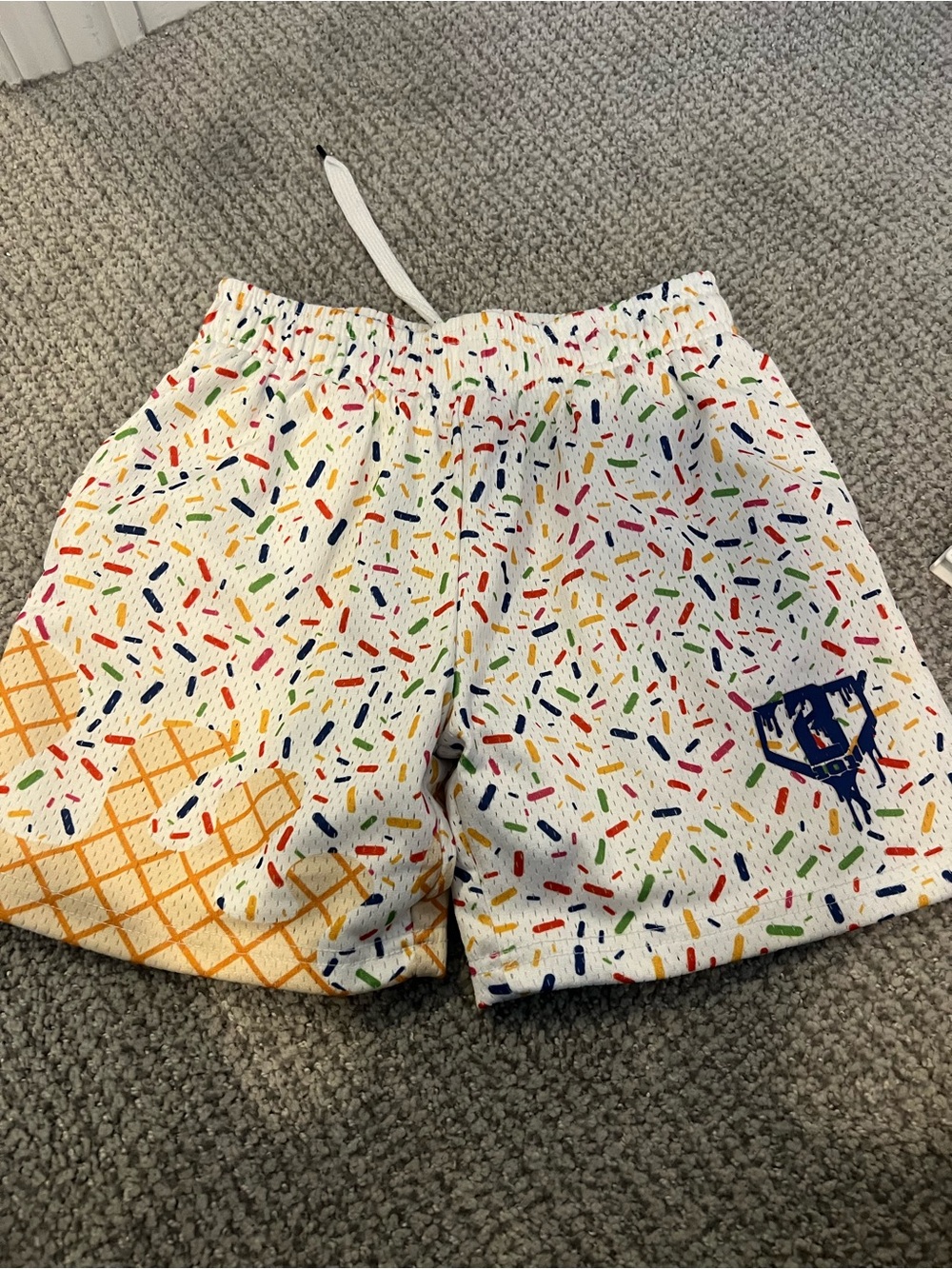 White Kids' Sprinkles Print Athletic Shorts
